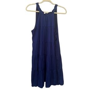 Skies are Blue Royal Blue Sleeveless Halter Tie Tiered Dress Sz M Event Party